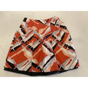 ANTHROPOLOGIE Skirt Odille Pop Art Print Womens Small Linen Pocket